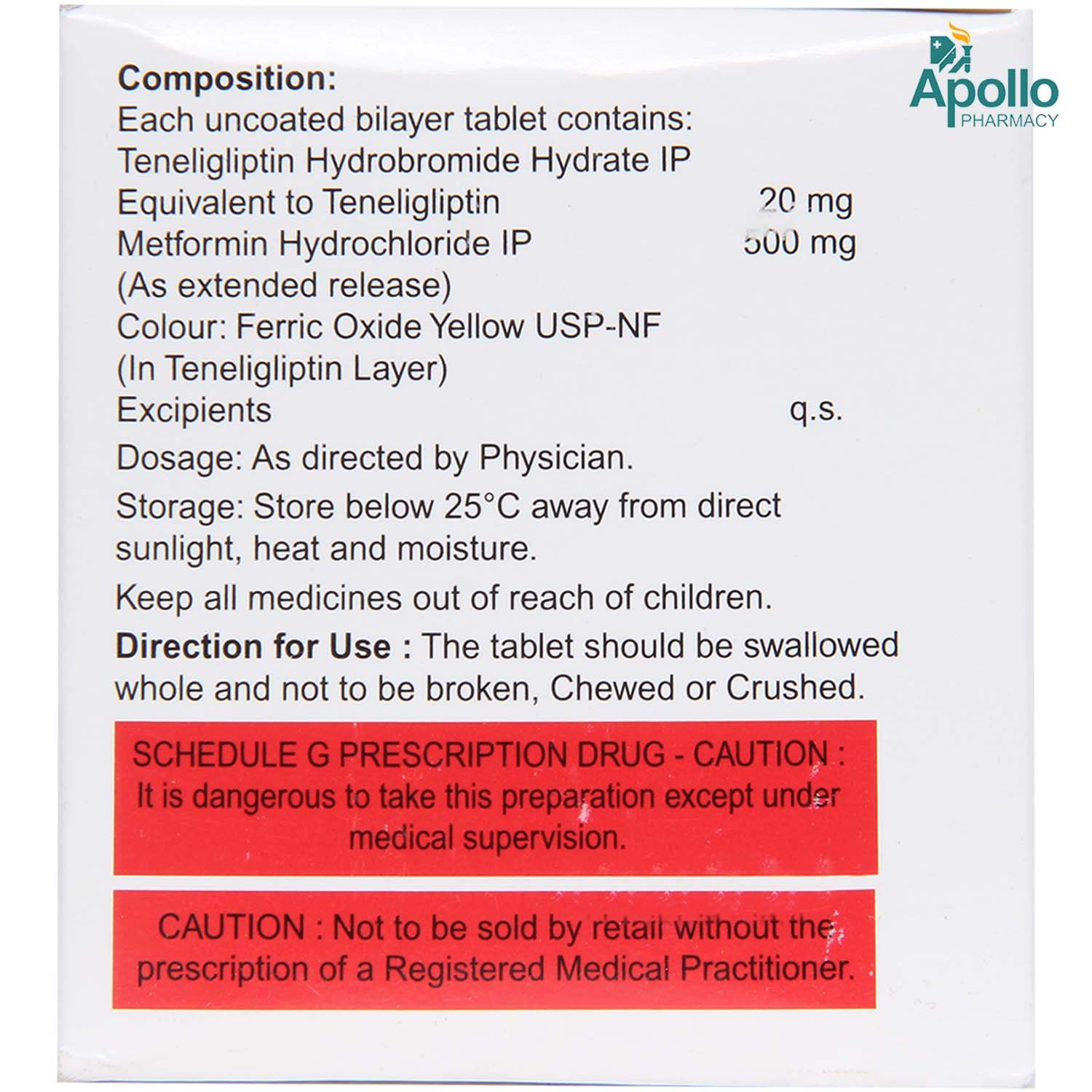 Tenali M 500 Tablet 10's, Pack of 10 TABLETS Tenali M 500 Tablet 10's, Pack of 10 TABLETS