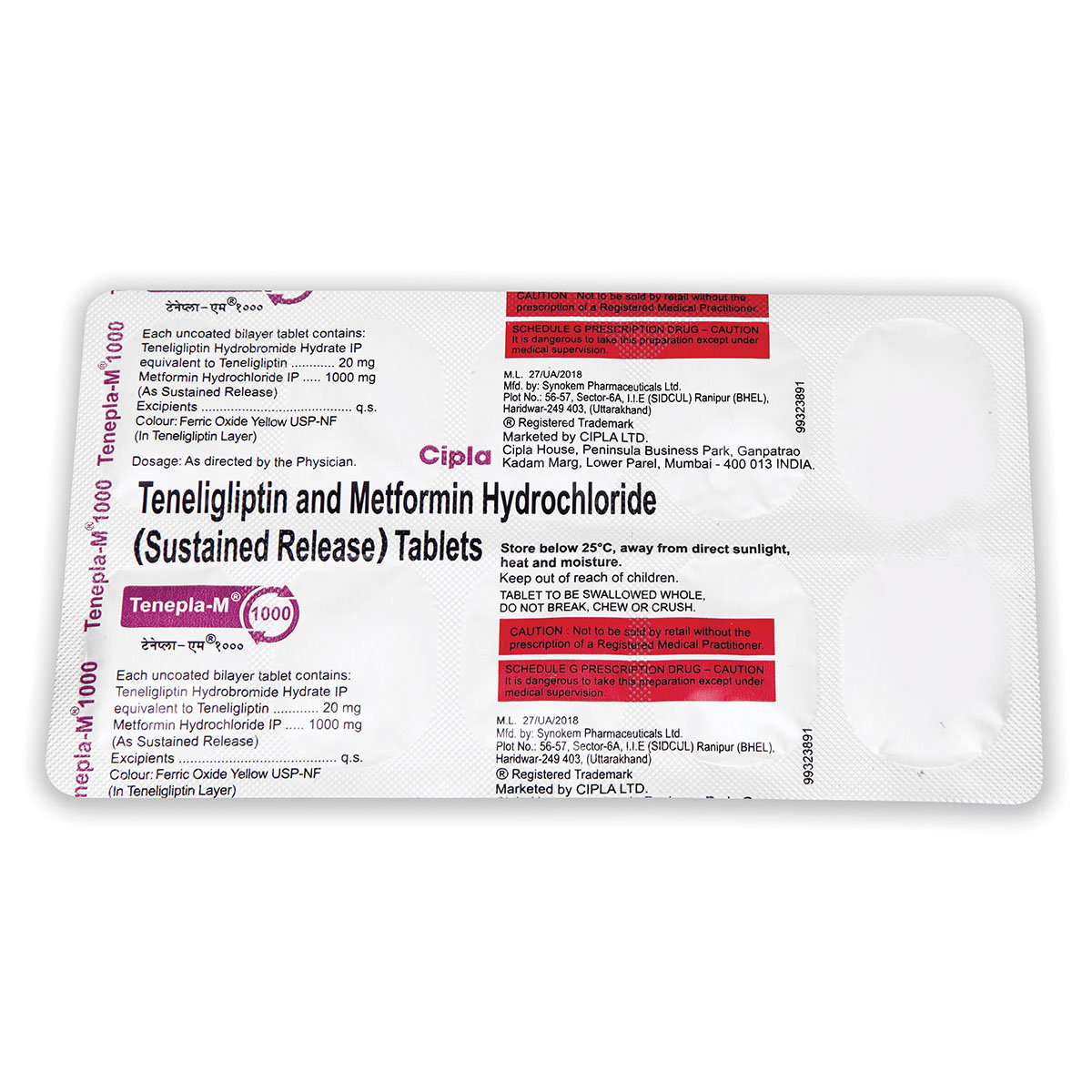 Tenepla-M 1000 Tablet 10's, Pack of 10 Tenepla-M 1000 Tablet 10's, Pack of 10