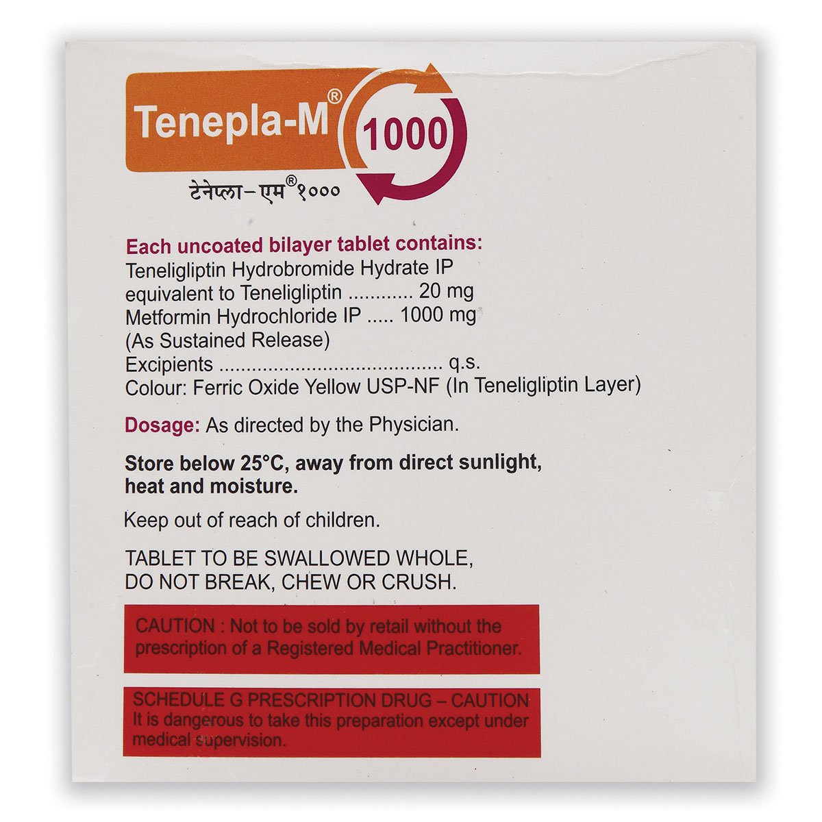 Tenepla-M 1000 Tablet 10's, Pack of 10 Tenepla-M 1000 Tablet 10's, Pack of 10