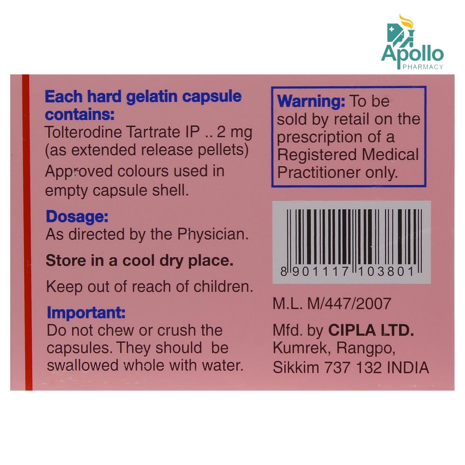 Terol LA-2 Capsule 10's, Pack of 10 CAPSULES Terol LA-2 Capsule 10's, Pack of 10 CAPSULES