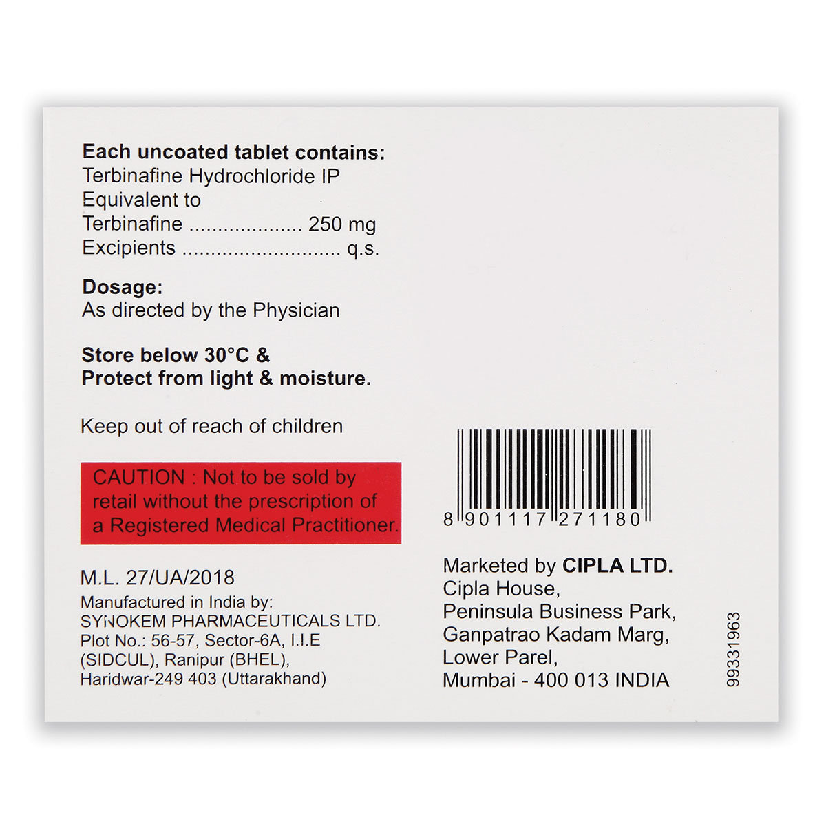 Tercan 250 Tablet 7's, Pack of 7 TabletS Tercan 250 Tablet 7's, Pack of 7 TabletS