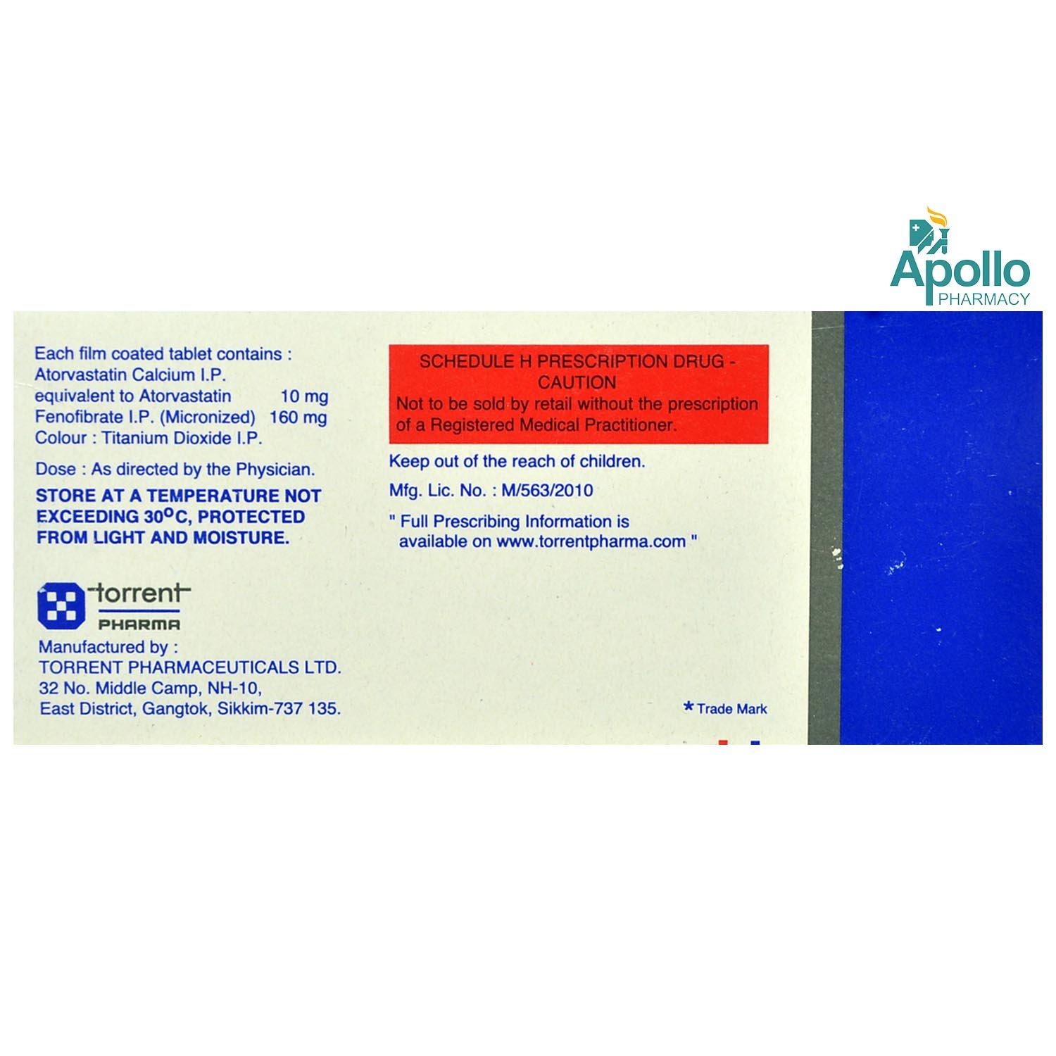 TGTOR F 160MG TABLET, Pack of 10 TABLETS TGTOR F 160MG TABLET, Pack of 10 TABLETS