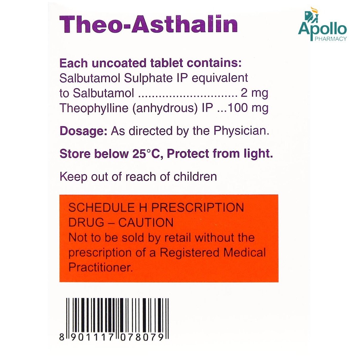 Theo-Asthalin Tablet 30's, Pack of 30 TABLETS Theo-Asthalin Tablet 30's, Pack of 30 TABLETS