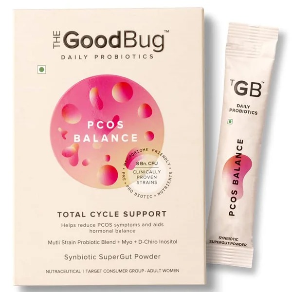 The Good Bug PCOS Balance Synbiotic Supergut Powder for Women, 4 gm x 15 Sachets - Helps Reduce PCOS Symptoms, Pack of 1