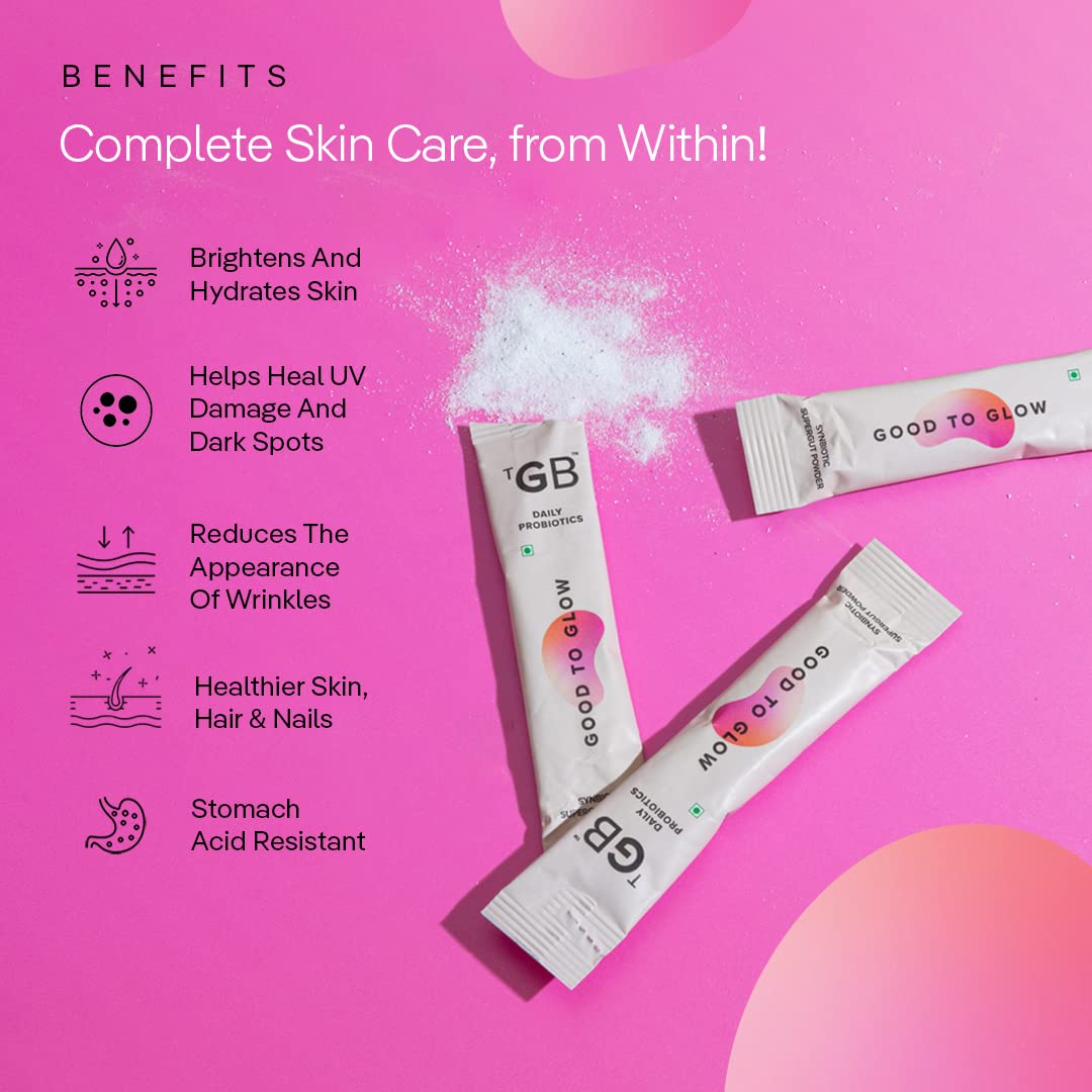 The Good Bug Good To Glow Synbiotic Supergut Powder for Healthy Hair, Skin & Nail, 3 gm x 15 Sachets, Pack of 1 The Good Bug Good To Glow Synbiotic Supergut Powder for Healthy Hair, Skin & Nail, 3 gm x 15 Sachets, Pack of 1