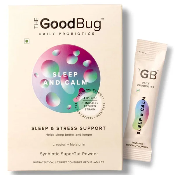 The Good Bug Sleep &amp; Calm Supergut Vanilla Flavour Powder, 2gm x 15 Sachets, Pack of 1