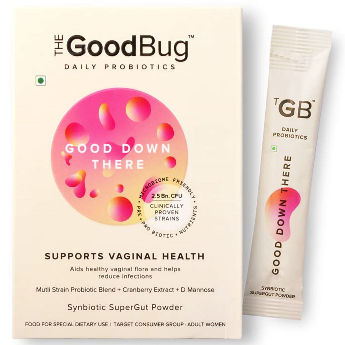 The Good Bug Good Down There Supergut Cranberry Flavour Powder, 3gm x 15 Sachets, Pack of 1 The Good Bug Good Down There Supergut Cranberry Flavour Powder, 3gm x 15 Sachets, Pack of 1