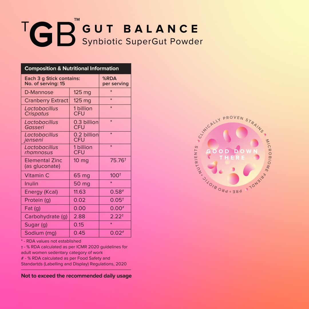 The Good Bug Good Down There Supergut Cranberry Flavour Powder, 3gm x 15 Sachets, Pack of 1 The Good Bug Good Down There Supergut Cranberry Flavour Powder, 3gm x 15 Sachets, Pack of 1