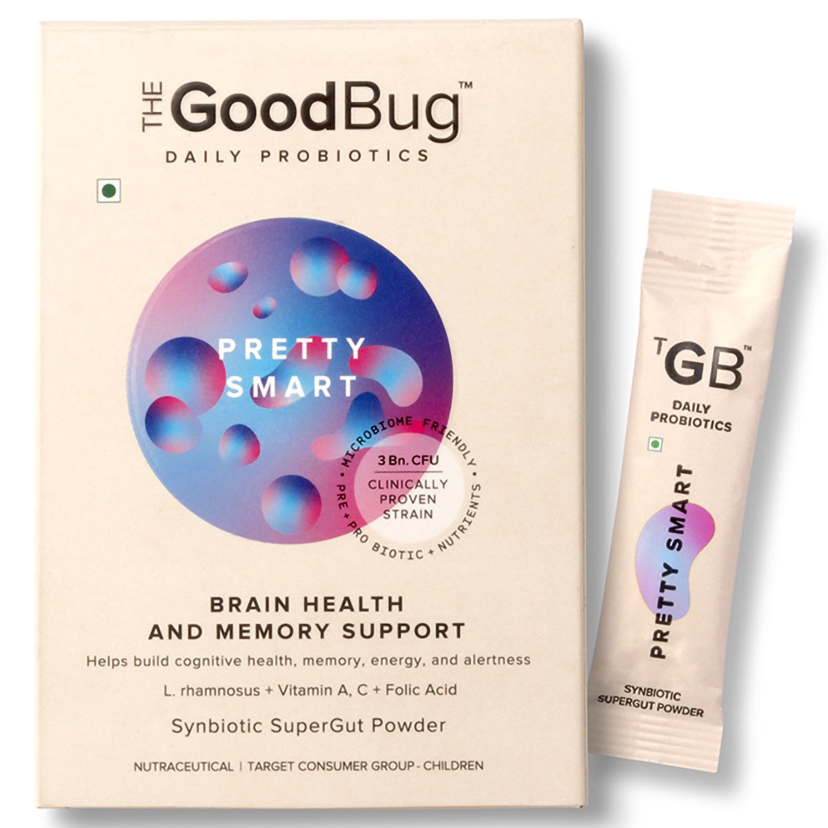 The Good Bug Pretty Smart Supergut Vanilla Flavour Powder, 2gm x 15 Sachets, Pack of 1 The Good Bug Pretty Smart Supergut Vanilla Flavour Powder, 2gm x 15 Sachets, Pack of 1