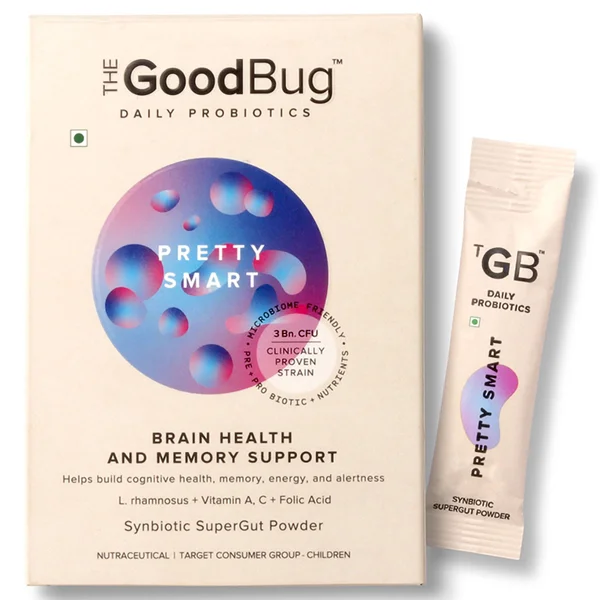 The Good Bug Pretty Smart Supergut Vanilla Flavour Powder, 2gm x 15 Sachets, Pack of 1