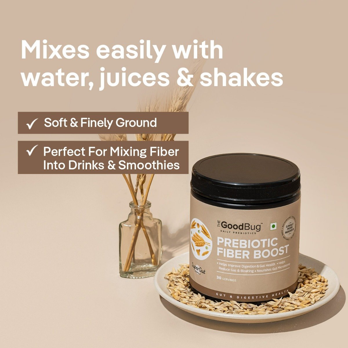 The Good Bug Prebiotic Fiber Boost Powder, 150 gm, Pack of 1 The Good Bug Prebiotic Fiber Boost Powder, 150 gm, Pack of 1