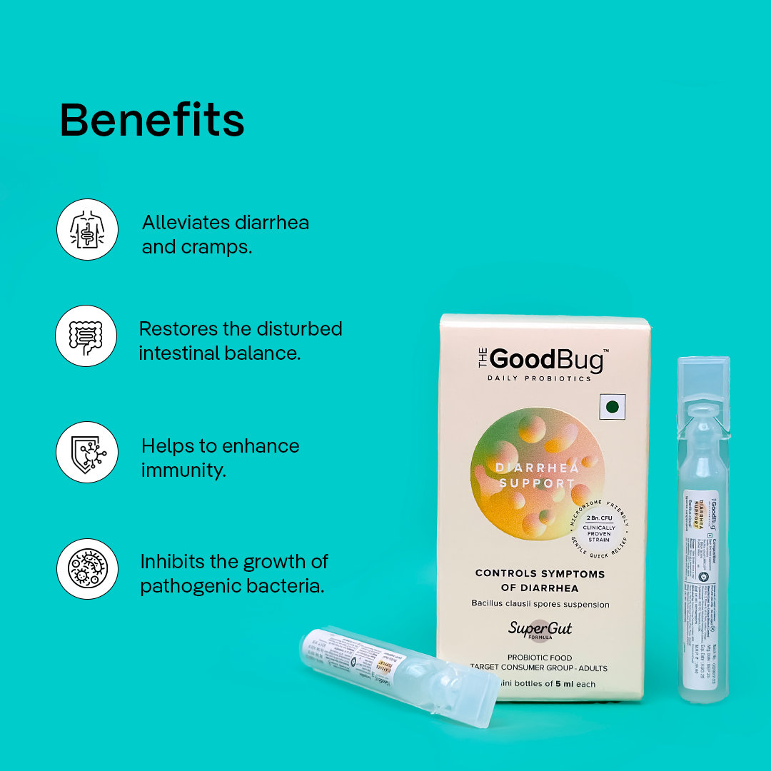 The Good Bug Diarrhea Support Suspension, 5ml x 10'S, Pack of 1 The Good Bug Diarrhea Support Suspension, 5ml x 10'S, Pack of 1