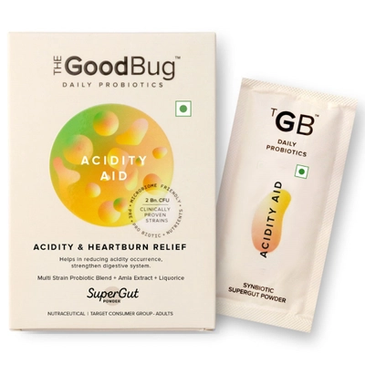 The Good Bug Acidity Aid Lemon Flavour Powder, 5gm x 15 Sachets, Pack of 1