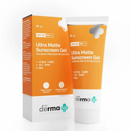 The Derma Co SPF 60 PA+++ Ultra Matte Sunscreen Gel, 50 gm