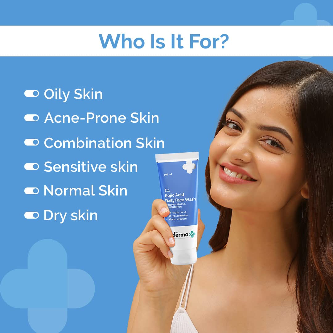 The Derma Co 1% Kojic Acid Daily Face Wash, 100 ml, Pack of 1 The Derma Co 1% Kojic Acid Daily Face Wash, 100 ml, Pack of 1