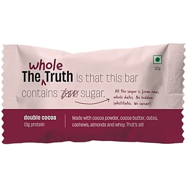 The Whole Truth Double Cocoa Protein Bar, 52 gm