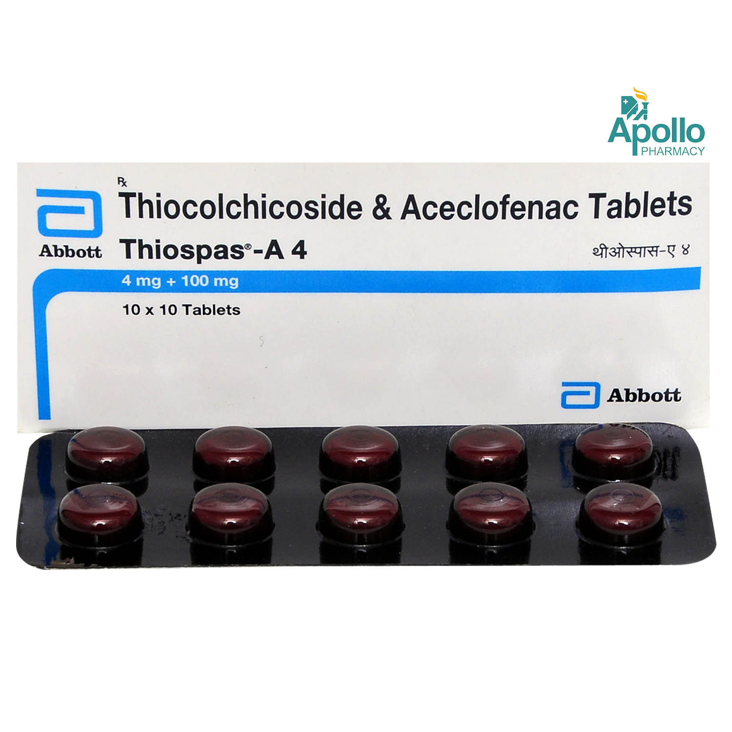 Thiospas-A 4 Tablet 10's, Pack of 10 Thiospas-A 4 Tablet 10's, Pack of 10