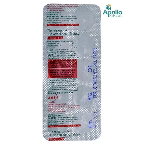 Thiovas-T 40 mg Tablet 10's