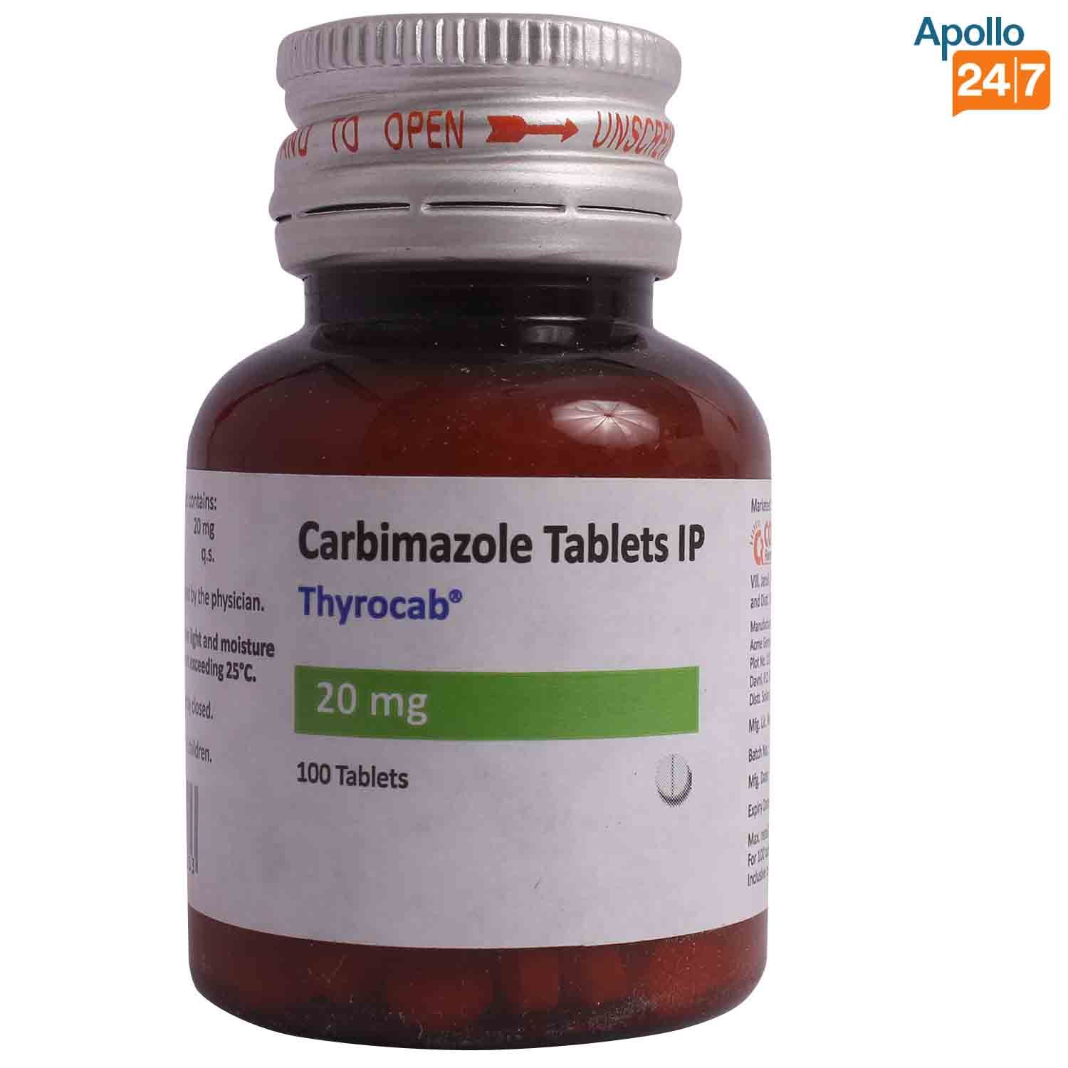 Thyrocab 20mg Tablet | Uses, Side Effects, Price | Apollo Pharmacy