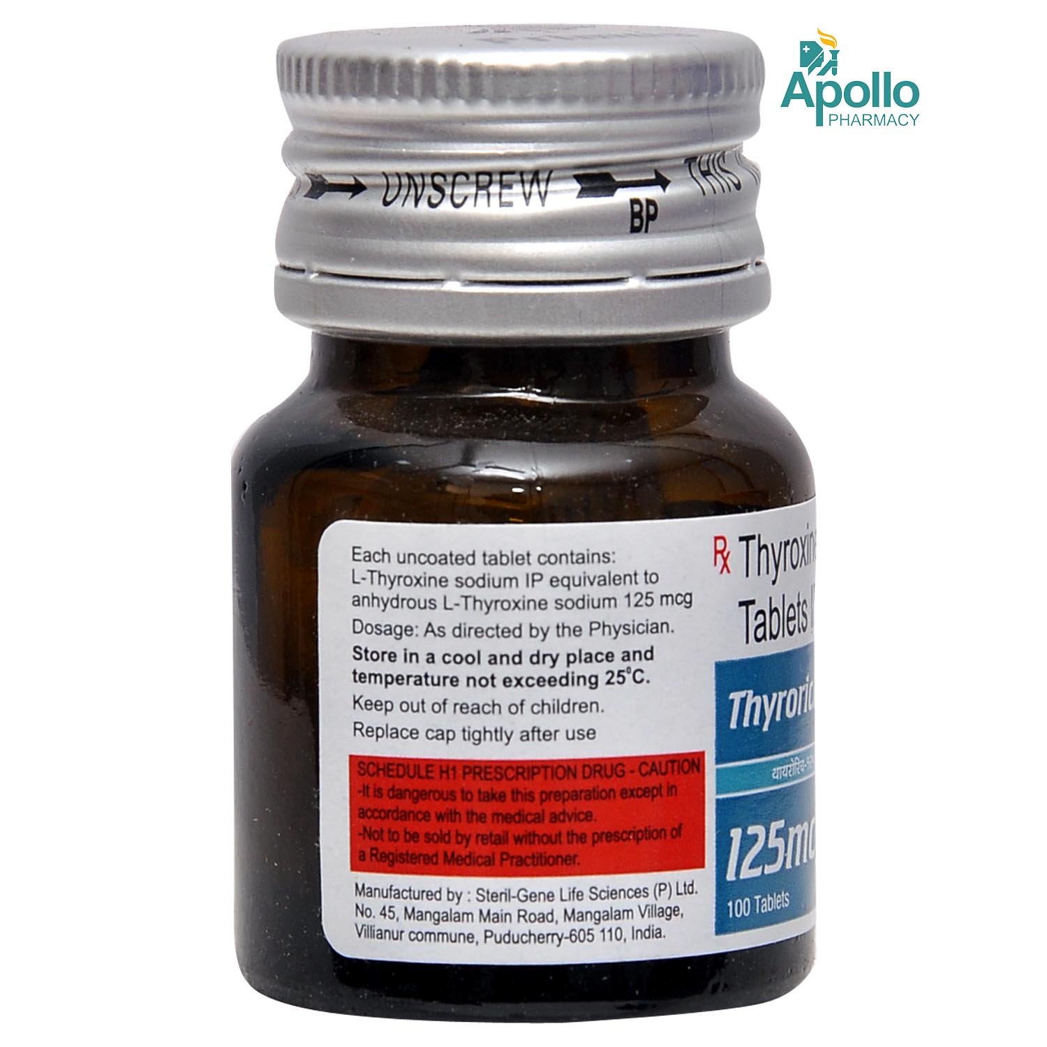 Thyrorich 125 Tablet 100's, Pack of 1 TABLET Thyrorich 125 Tablet 100's, Pack of 1 TABLET