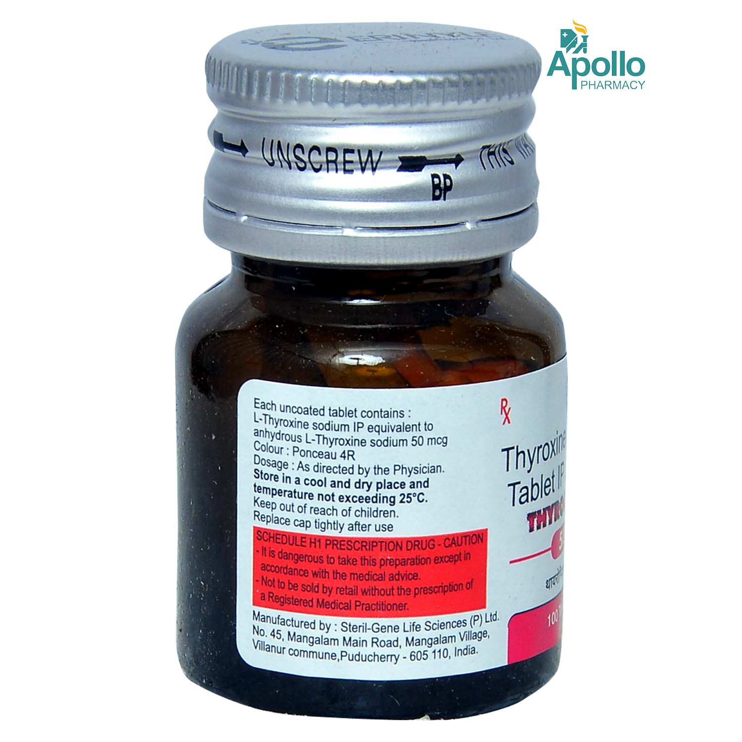 Thyrogear 50 Tablet 100's, Pack of 1 TABLET Thyrogear 50 Tablet 100's, Pack of 1 TABLET