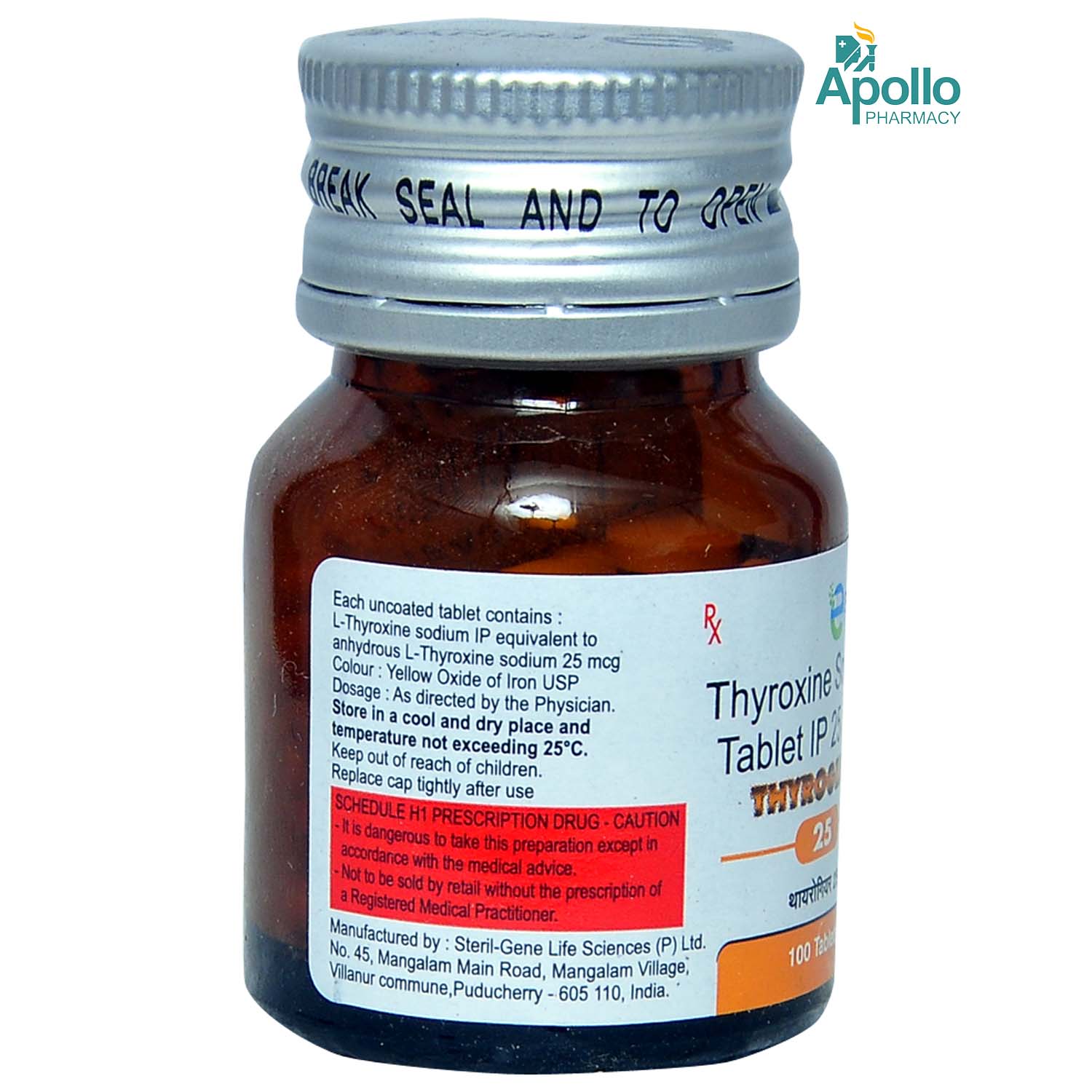THYROGEAR 25MCG TABLET 100'S, Pack of 1 Tablet THYROGEAR 25MCG TABLET 100'S, Pack of 1 Tablet