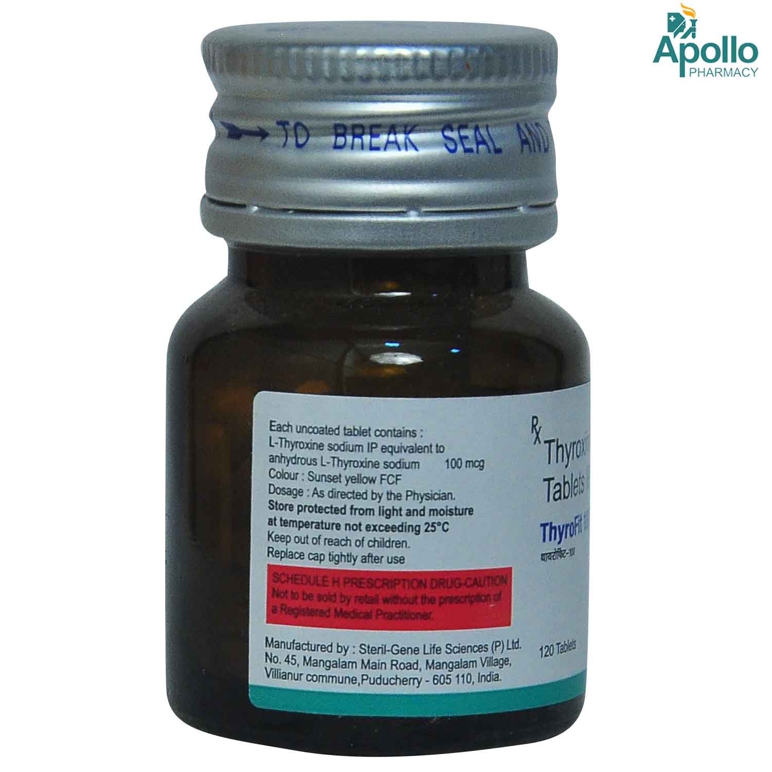 Thyrofit 100 Tablet 120's, Pack of 1 TABLET Thyrofit 100 Tablet 120's, Pack of 1 TABLET