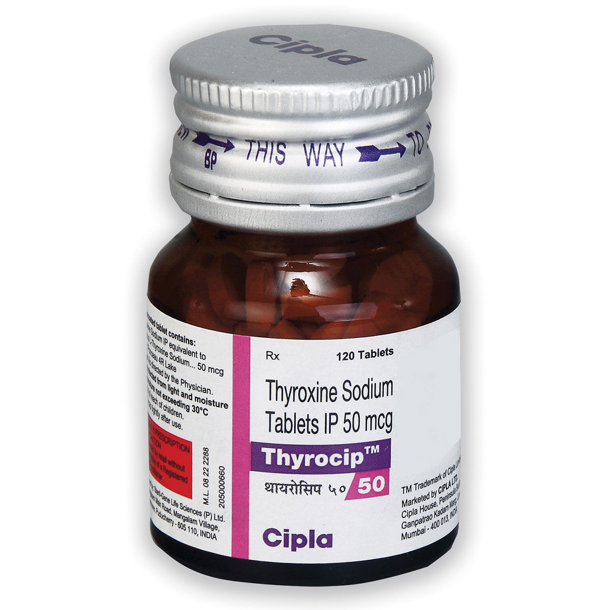 Buy Thyrocip 50 Tablet 120's Online