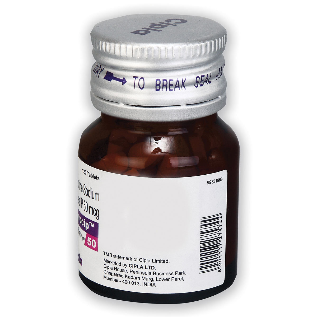 Thyrocip 50 Tablet 120's, Pack of 1 TABLET Thyrocip 50 Tablet 120's, Pack of 1 TABLET