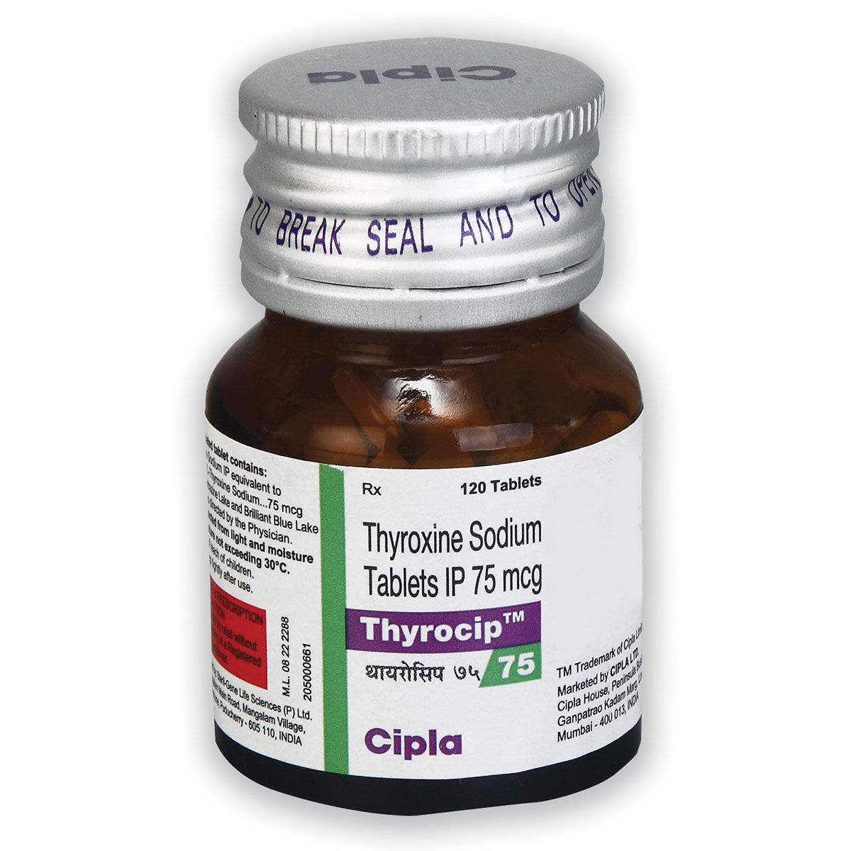 Buy Thyrocip 75 Tablet 120's Online