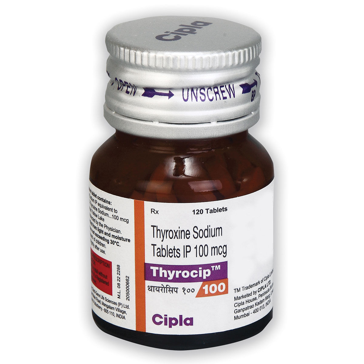 Buy Thyrocip 100 Tablet 120's Online