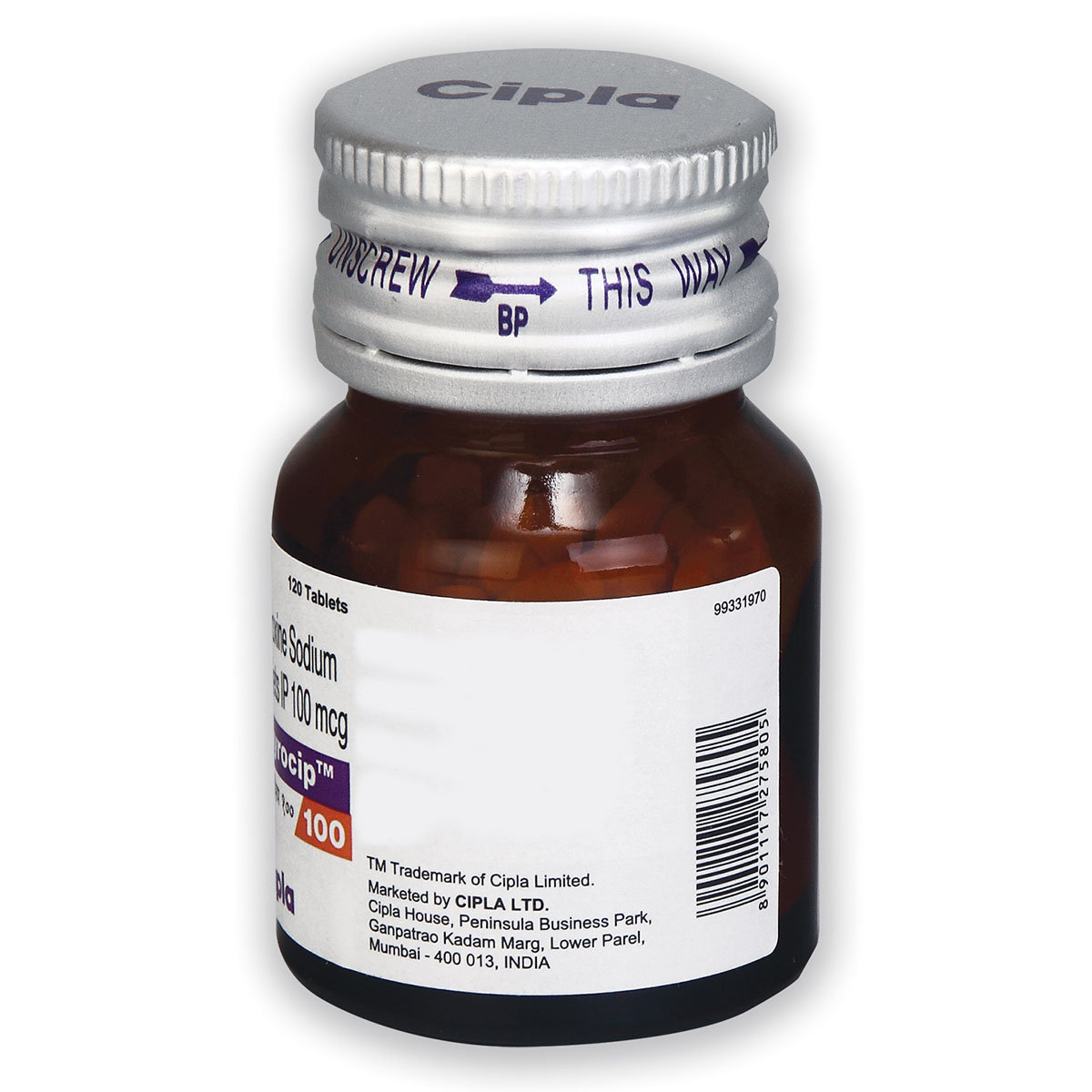 Thyrocip 100 Tablet 120's, Pack of 1 TABLET Thyrocip 100 Tablet 120's, Pack of 1 TABLET