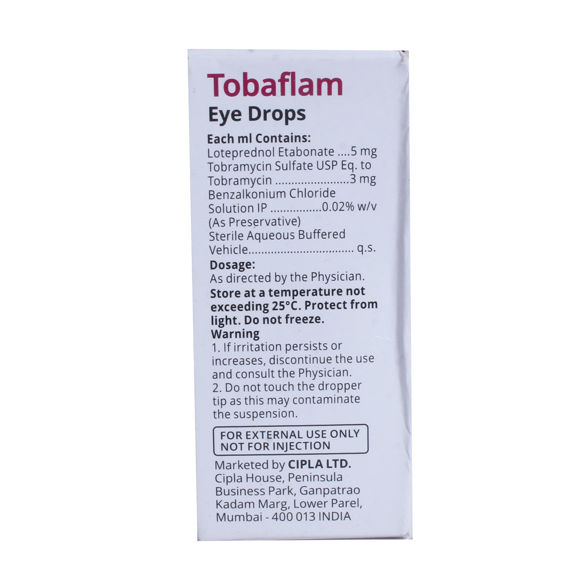 Tobaflam Eye Drops 5 ml, Pack of 1 Eye Drops Tobaflam Eye Drops 5 ml, Pack of 1 Eye Drops