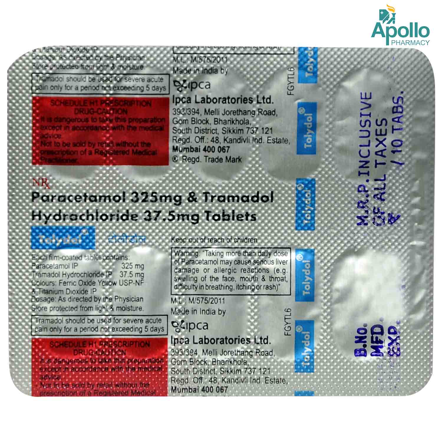 TOLYDOL TABLET 10'S, Pack of 10 TOLYDOL TABLET 10'S, Pack of 10