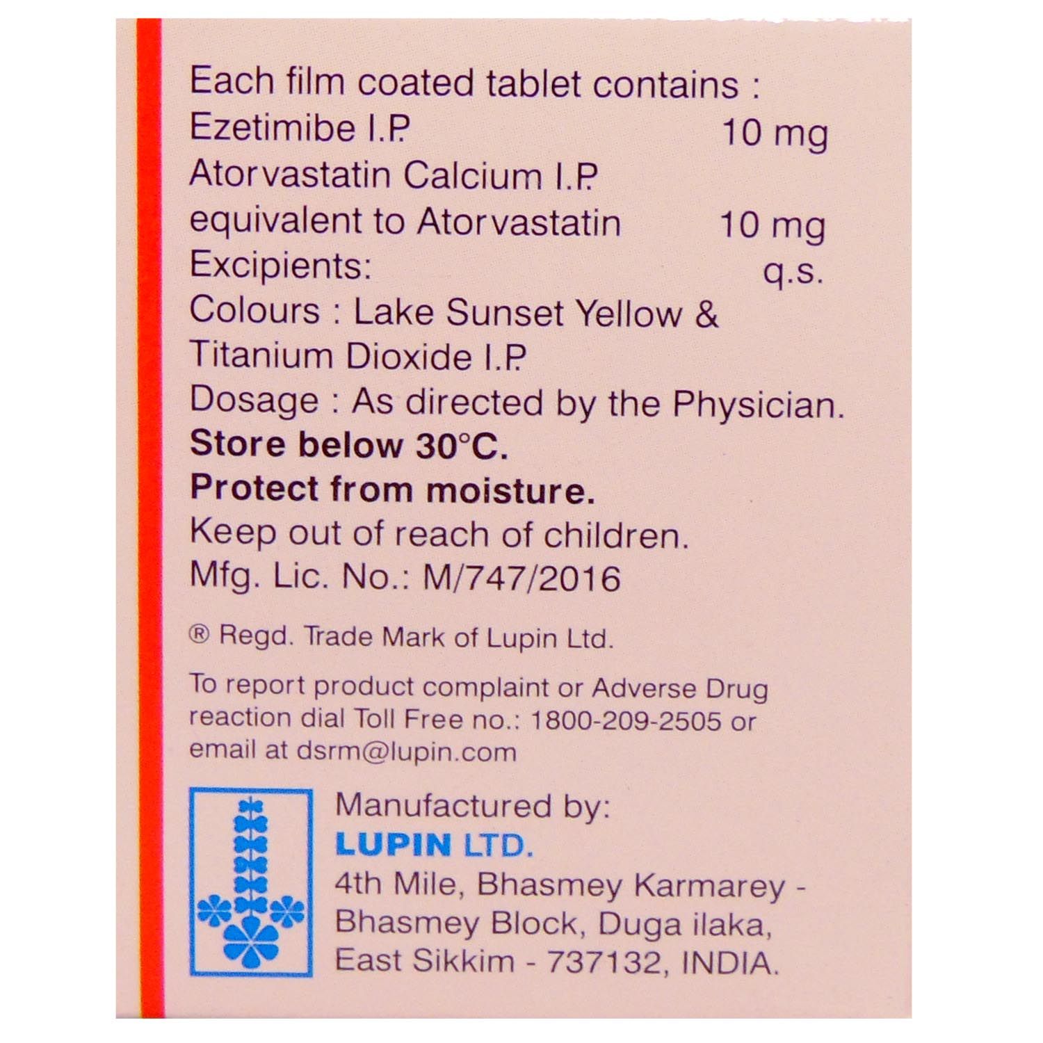 Tonact EZ 10 Tablet 10's, Pack of 10 TABLETS Tonact EZ 10 Tablet 10's, Pack of 10 TABLETS