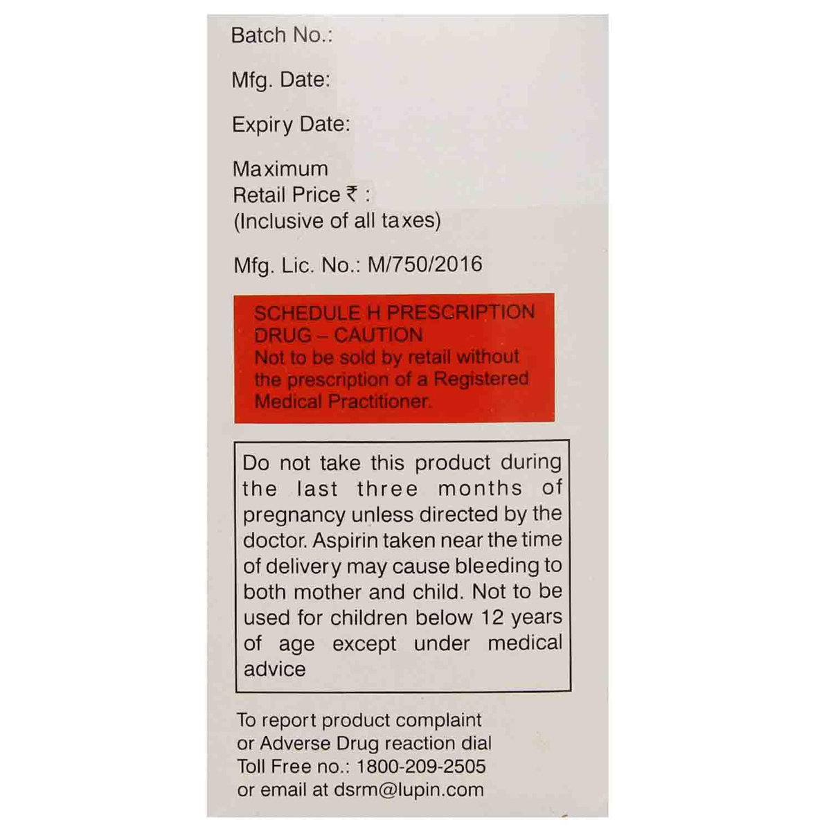 Tonact ASP 150 Capsule 15's, Pack of 15 CAPSULES Tonact ASP 150 Capsule 15's, Pack of 15 CAPSULES