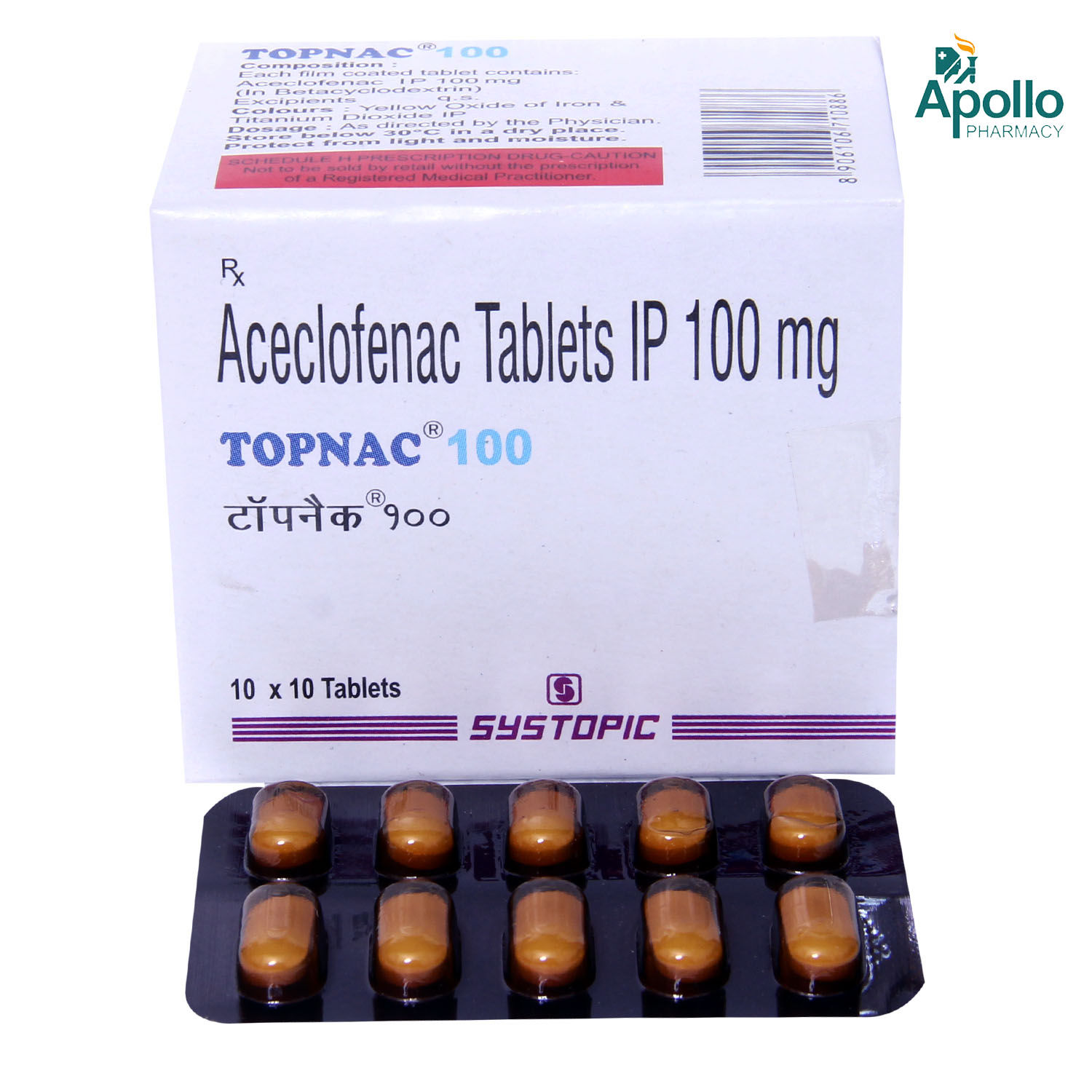 Topnac 100 Tablet 10's, Pack of 10 TABLETS