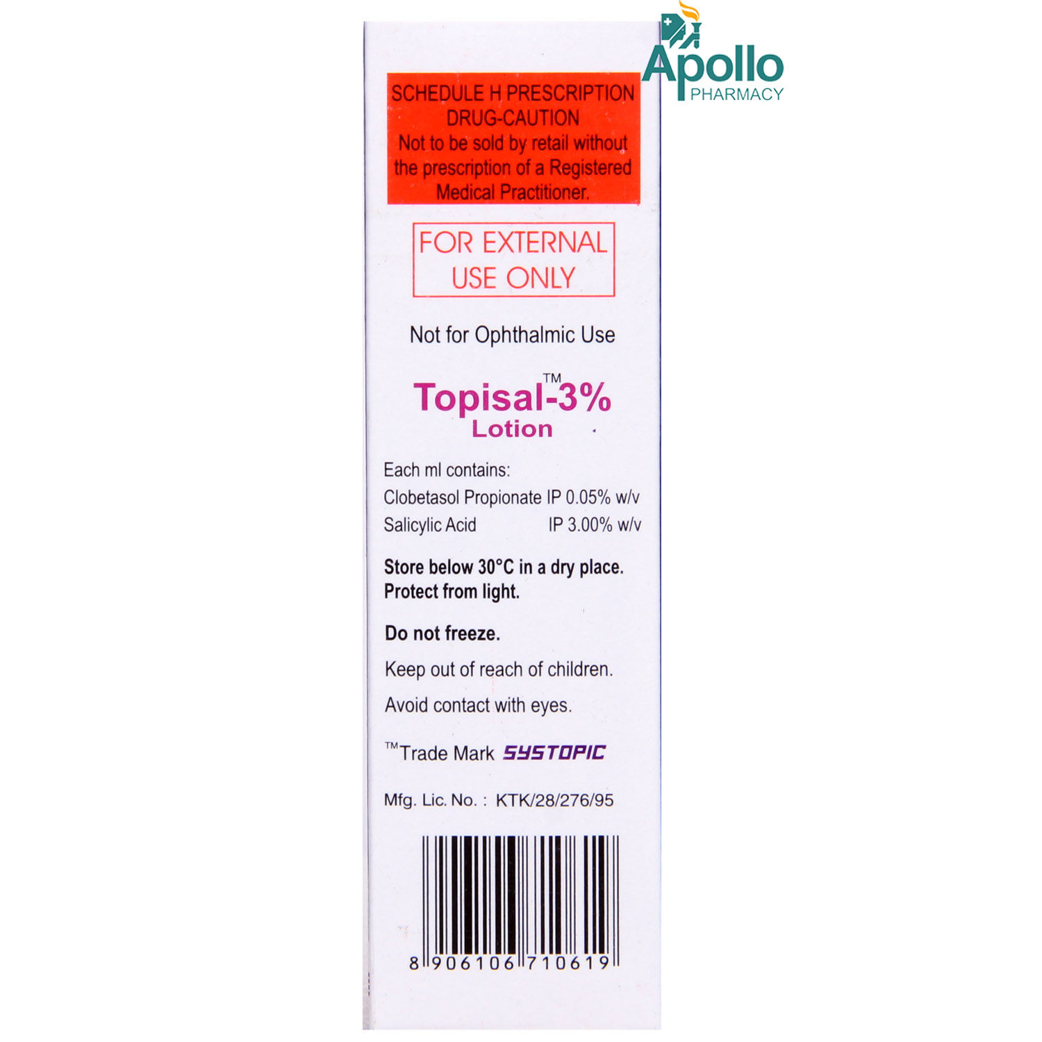Topisal 3 Lotion 50 ml Price, Uses, Side Effects, Composition Apollo