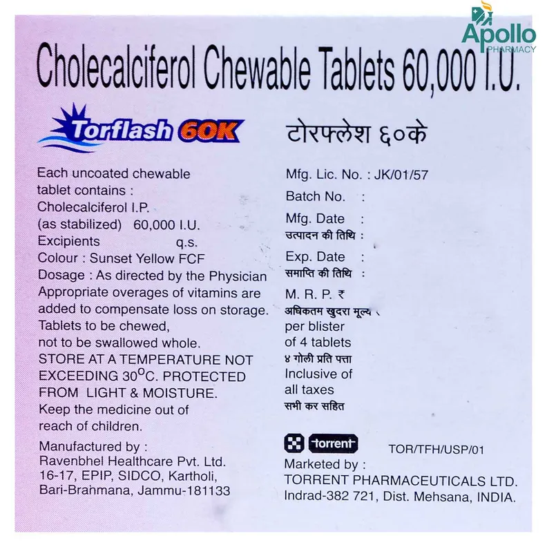 Torflash 6000 Buy Torflash 60K Chewable Tablet online | Uses, Side Effects, Price and ...