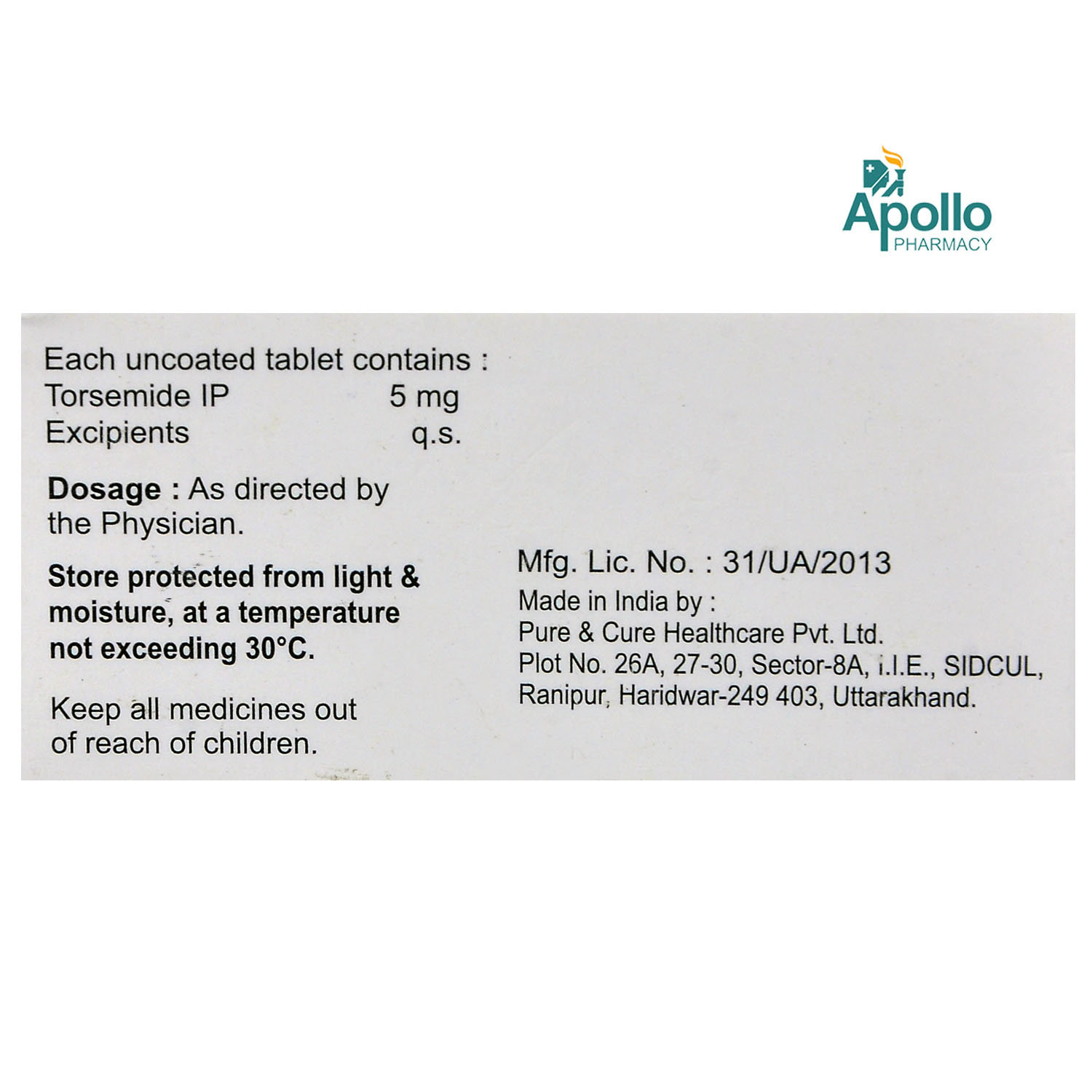 Torsilong-5mg Tablet 10's, Pack of 10 TabletS Torsilong-5mg Tablet 10's, Pack of 10 TabletS