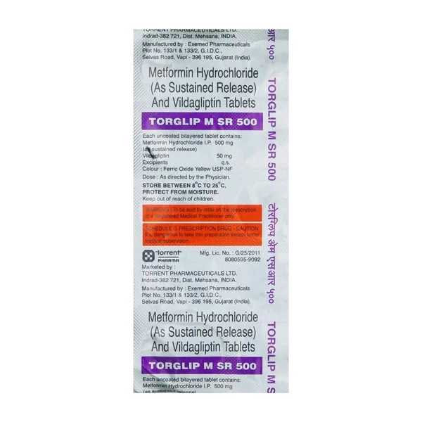 Torglip M SR 500 Tablet 10's