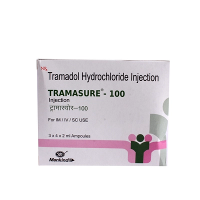 TRAMASURE 100MG AMPULE 2ML, Pack of 1 Injection