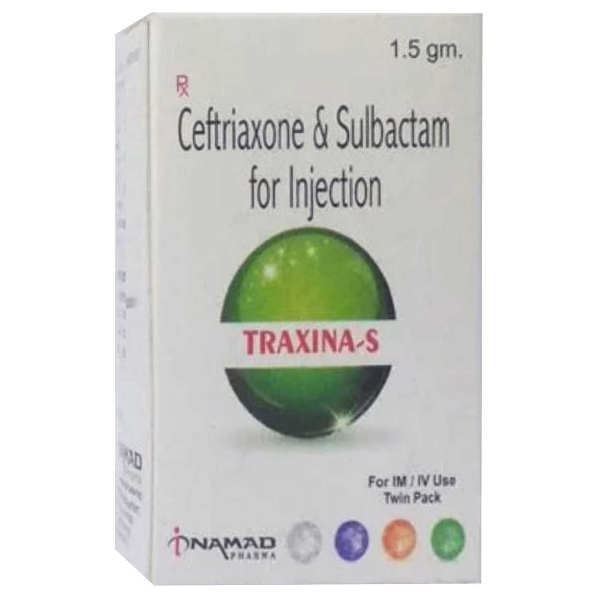 Traxina-S 1.5 gm Injection 1's, Pack of 1 Traxina-S 1.5 gm Injection 1's, Pack of 1