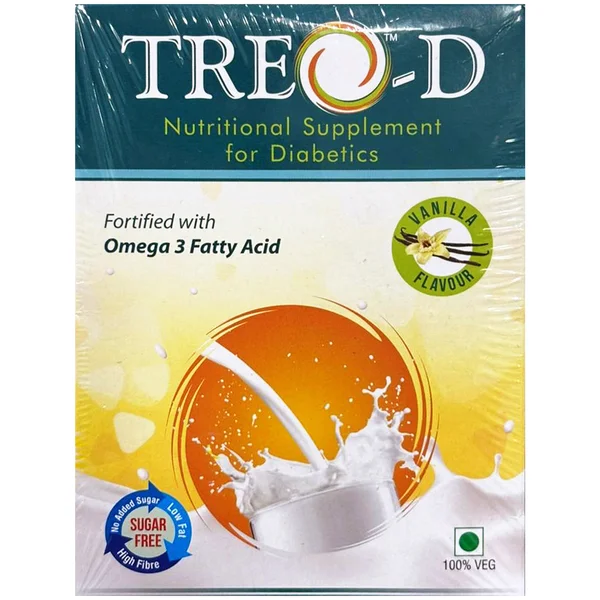 Treo-D Sugar Free Diabetes Vanilla Flavour Nutritional Powder, 200 gm