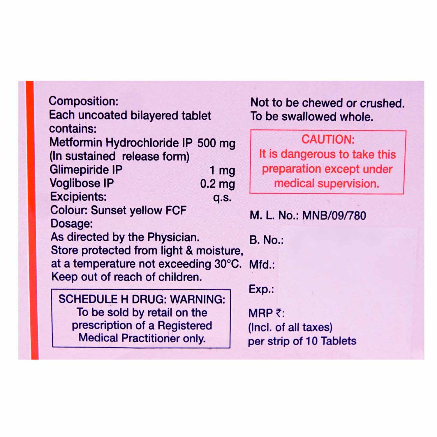 TriMegavog 1 Tablet 10's, Pack of 10 TABLET SRS TriMegavog 1 Tablet 10's, Pack of 10 TABLET SRS