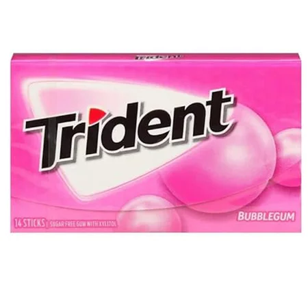 Trident Bubblemint Sugar Free Gum, 14 Sticks