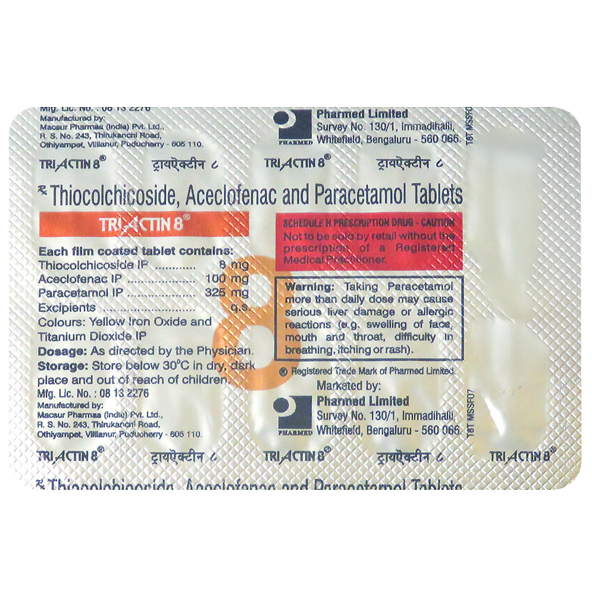 Triactin 8 mg Tablet 10's, Pack of 10 TabletS Triactin 8 mg Tablet 10's, Pack of 10 TabletS