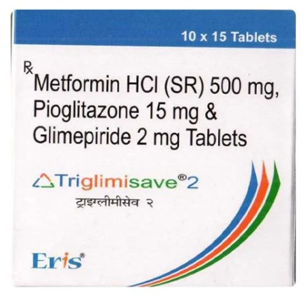 Triglimisave 2 Tablet 15's, Pack of 15 TabletS