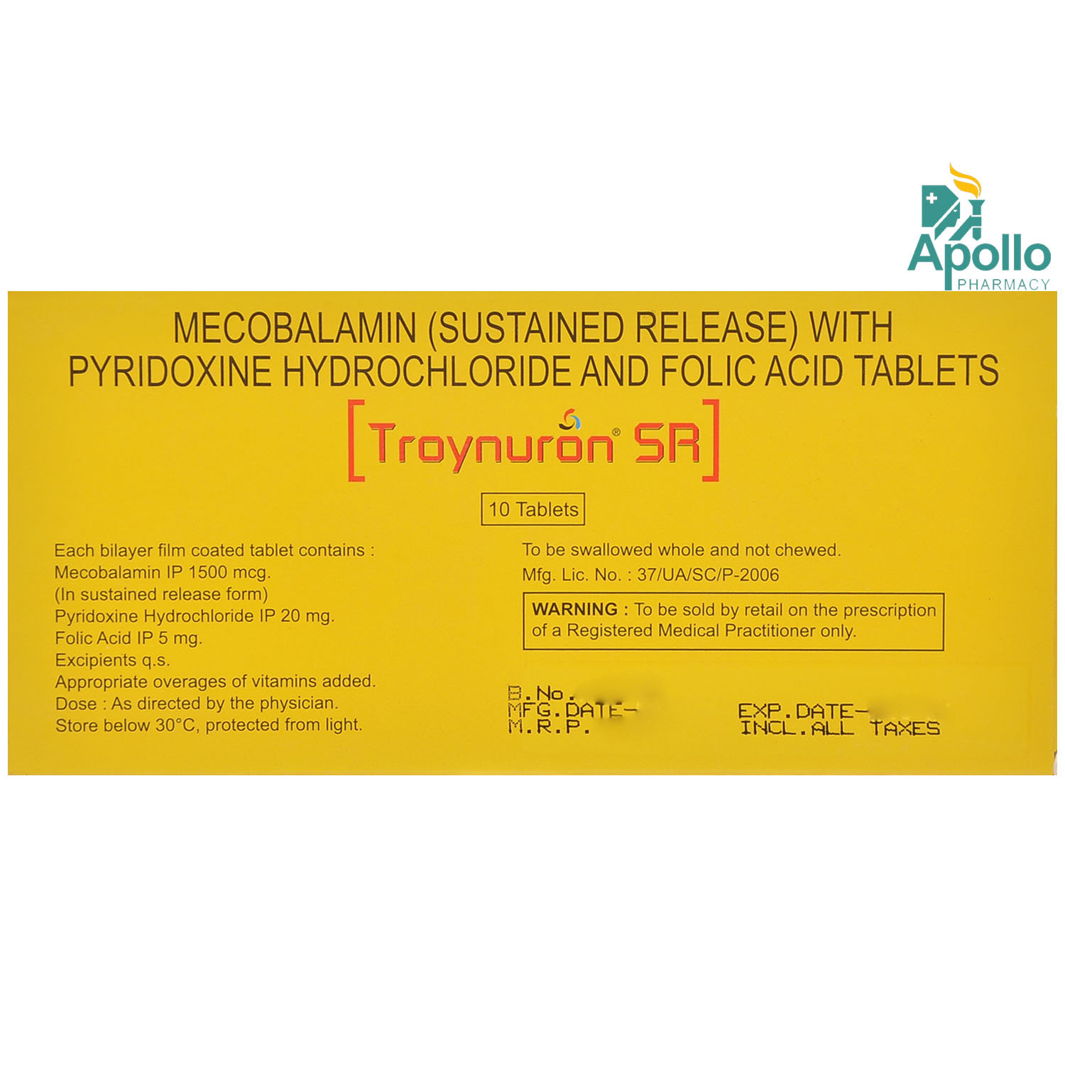 Troynuron SR Tablet 10's, Pack of 10 TABLETS Troynuron SR Tablet 10's, Pack of 10 TABLETS