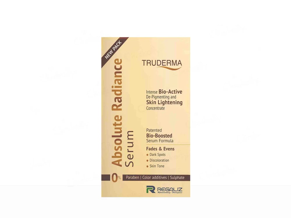 Truderma Absolute Radiance Serum 30 ml | Lightens Dark Spots, Discoloration & Skin Tone, Pack of 1 Truderma Absolute Radiance Serum 30 ml | Lightens Dark Spots, Discoloration & Skin Tone, Pack of 1
